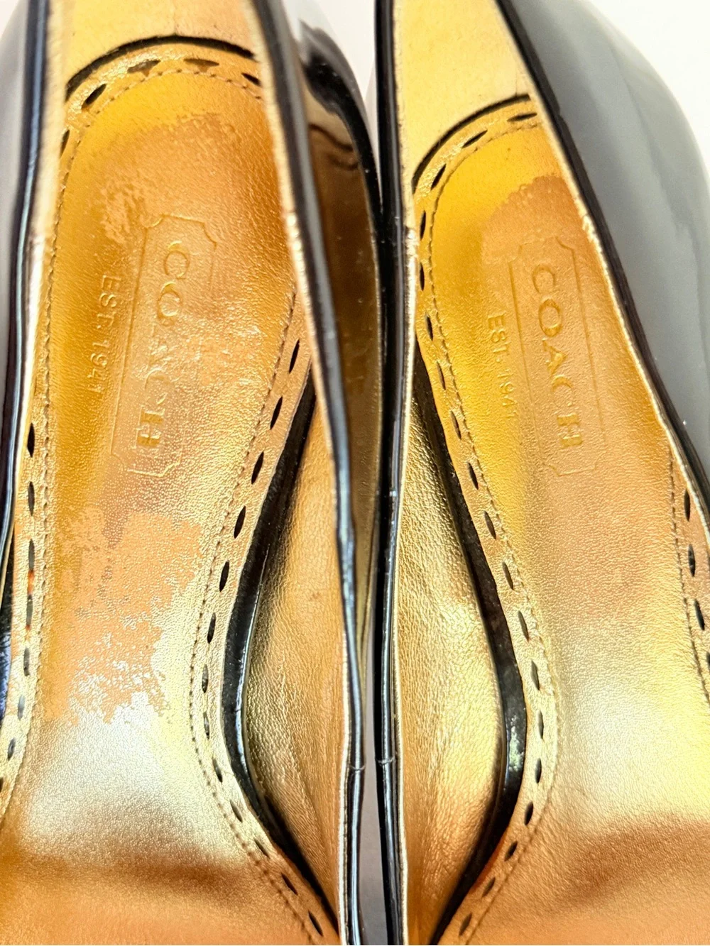 Coach Sheri A3945 Black Patent Leather Pumps Heels Women’s 7B